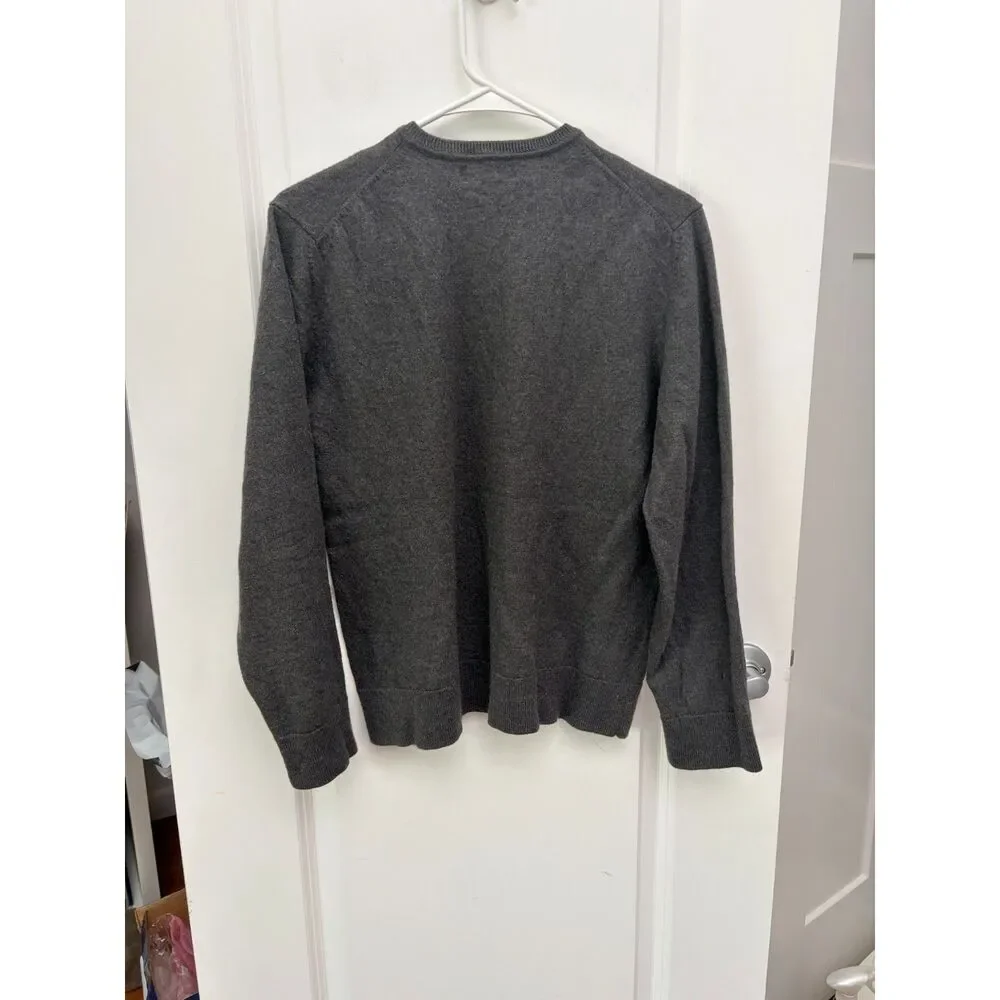 Banana Republic Italian Merino Wool Sweater Large Gray Fits Mens S/M Old Money
